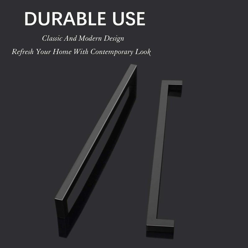KNOBWELL 6 Pack Black Cabinet Pulls 12-3/5 inch Bathroom Cabinet Handles Long Stainless Steel Kitchen Cupboard Handles 12-3/5" Hole Spacing, 13" Overall Length - Image 4